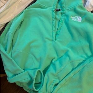 The North Face Crop Pullover Fleece Girls Size 14-16 Lime Green